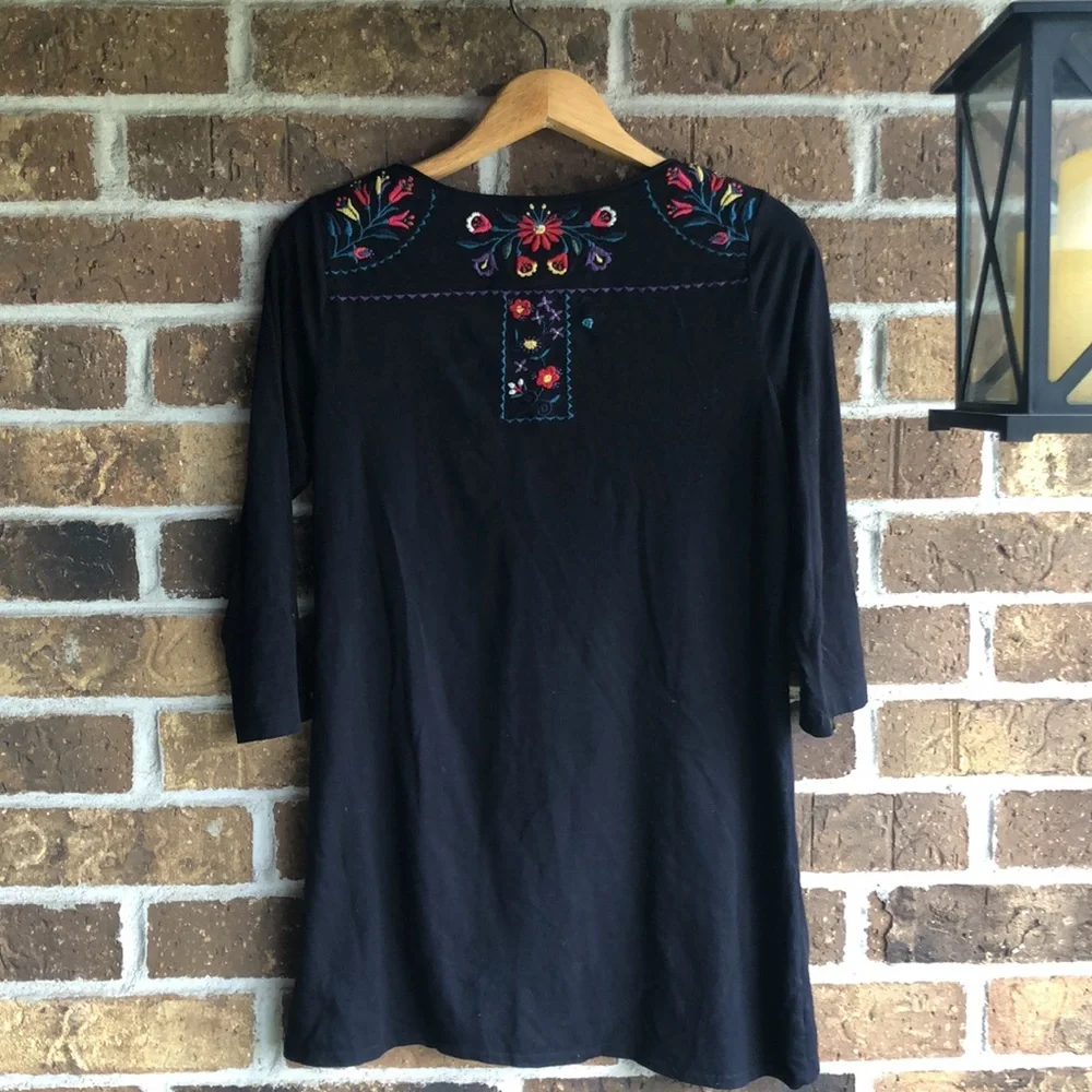 Johnny Was embroidered shirt dress blouse tunic - Picture 4 of 5